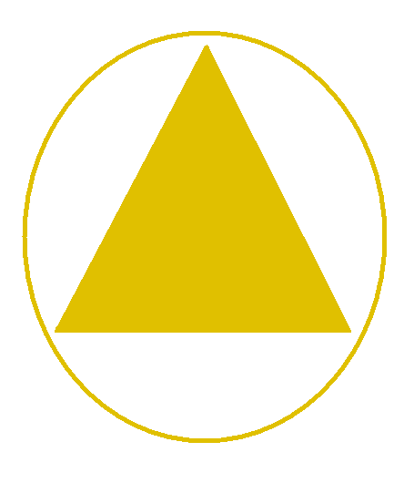 gold pyramid in gold circle