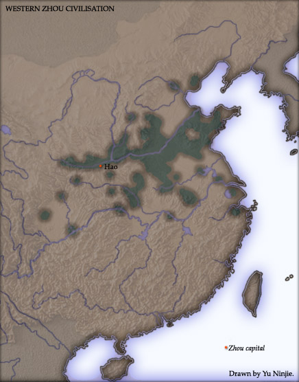 Map of domains of the Western Zhou dynasty.