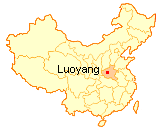 Map showing location of the city of Luoyang.